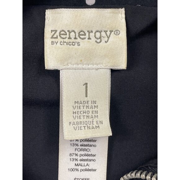 Chico’s Black & White Polka Dot Women’s Sleeveless Zip-Up Vest Size 1 - Picture 8 of 10